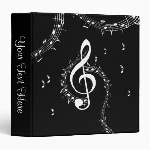 Climactic G Clef Music Black Personal Binder