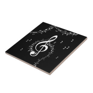 Climactic G Clef Music Black Tile
