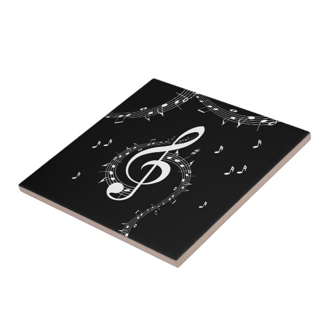 Climactic G Clef Music Black Tile (Side)
