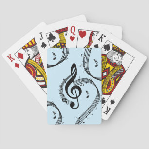 Climactic G Clef Music Blue Playing Cards