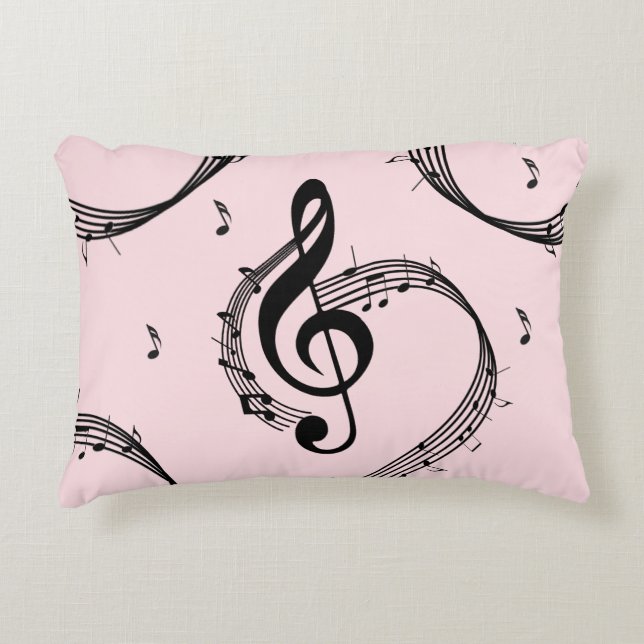 Climactic G Clef Music Pink Accent Pillow (Front)