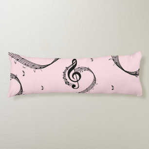 Climactic G Clef Music Pink Body Pillow