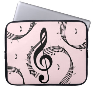 Climactic G Clef Music Pink Laptop Sleeve