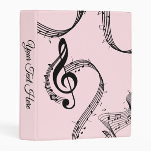Climactic G Clef Music Pink Mini Binder