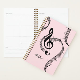 Climactic G Clef Music Pink Planner