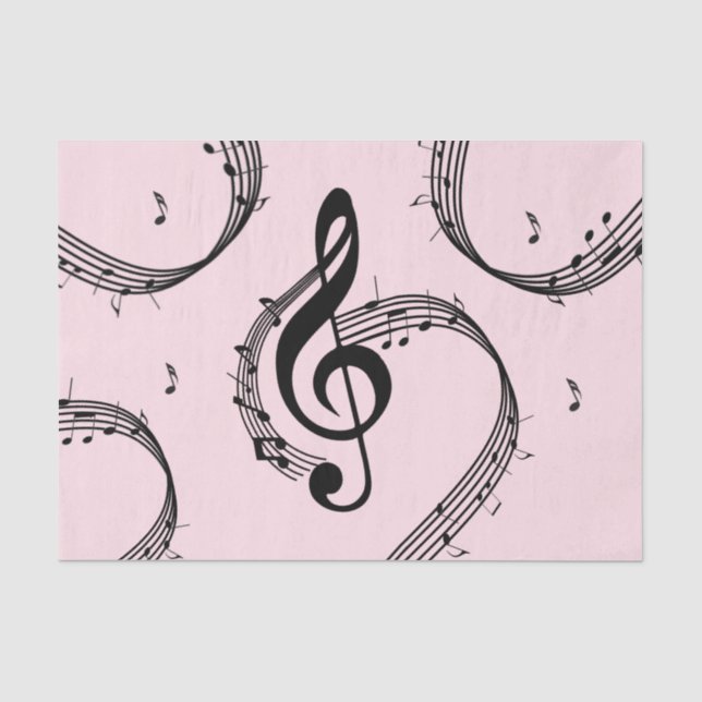 Climactic G Clef Music Pink Tissue Paper (Front)