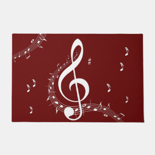 Climactic G Clef Music Red Doormat