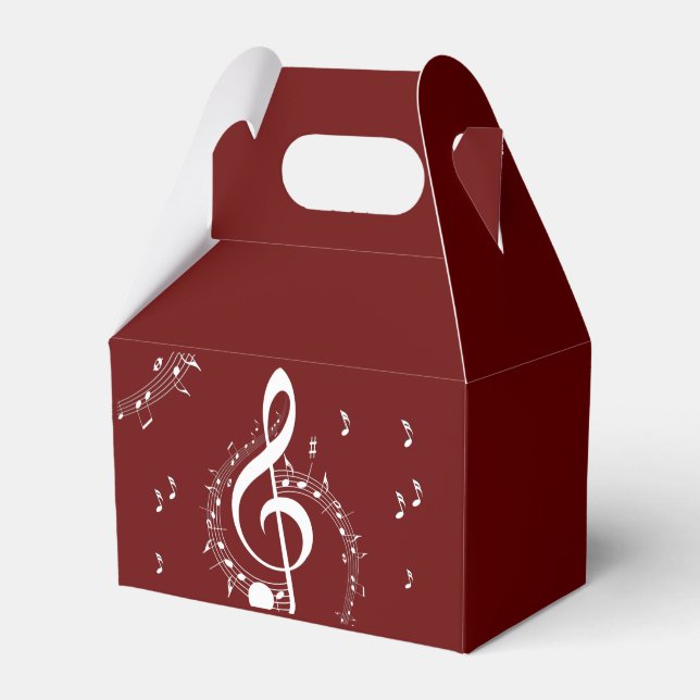 Climactic G Clef Music Red Favor Box (Front Side)