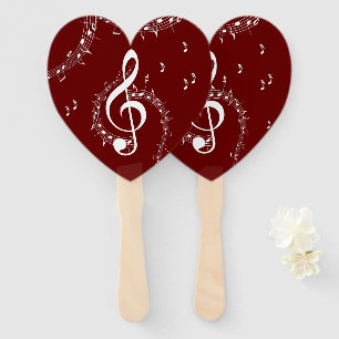 Climactic G Clef Music Red Hand Fan