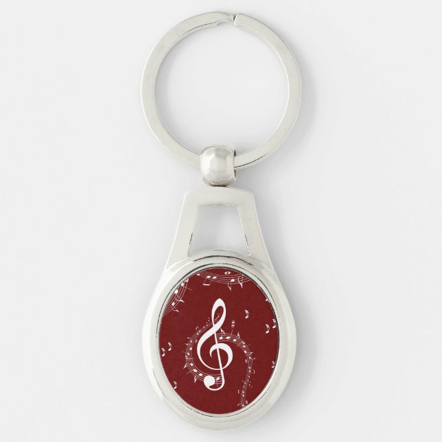 Climactic G Clef Music Red Keychain (Front)
