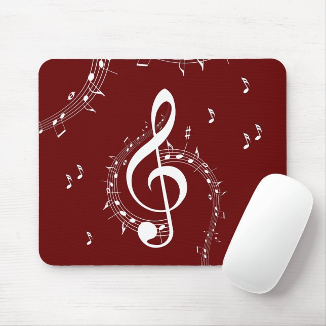 Climactic G Clef Music Red Mouse Pad (With Mouse)