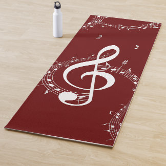 Climactic G Clef Music Red Yoga Mat