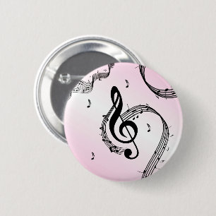 Climactic G Clef Pink 2 Inch Round Button