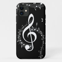 Climactic G Clef White Music on Black 