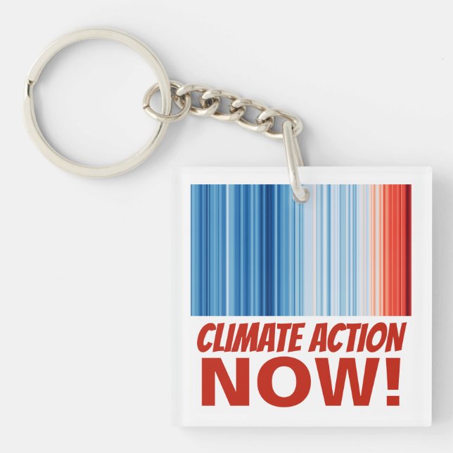 Climate Action Now! Global Warming Eco Earth Keychain (Front)