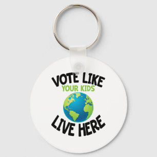 Climate Activist Shirt Vote Earth Day Parent Child Keychain