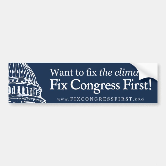Climate Bumper Sticker White on Blue (Front)