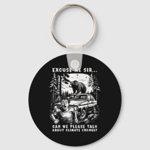 Climate Change Brown Bear Environmental Protection Keychain