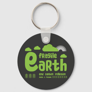 Climate Change Carbon Pollution Action T-Shirt Keychain