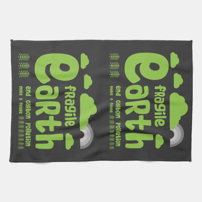 Climate Change | Carbon Pollution | Action T-Shirt Kitchen Towel (Horizontal)