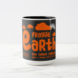 Climate Change Carbon Pollution Action T-Shirt Two-Tone Coffee Mug