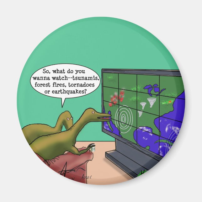 Climate Change Dinosaurs Magnet (Front)