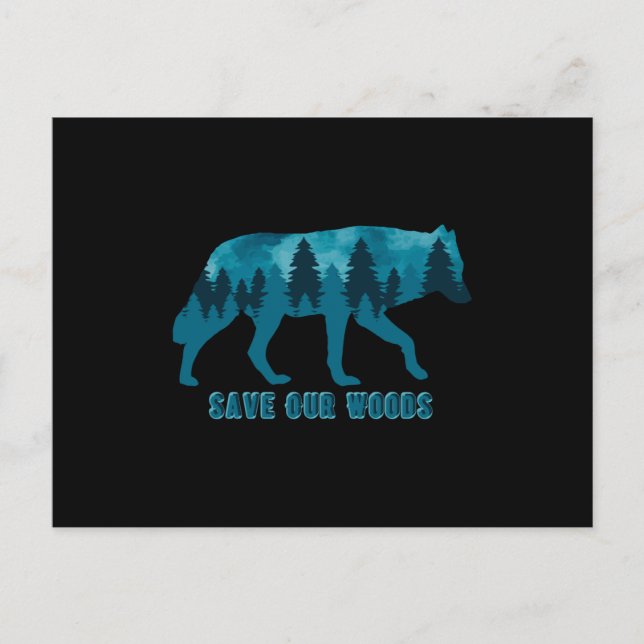 Climate Change Environmental Protection Wolf Postcard (Front)