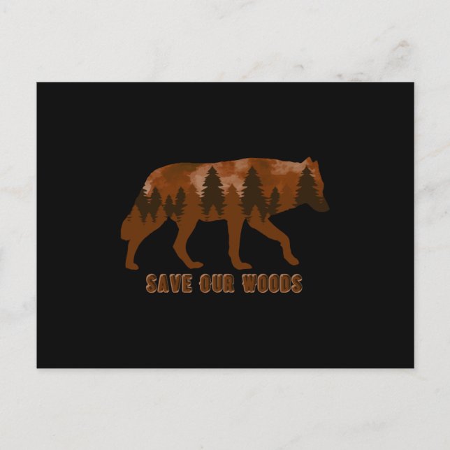 Climate Change Environmental Protection Wolf Postcard (Front)