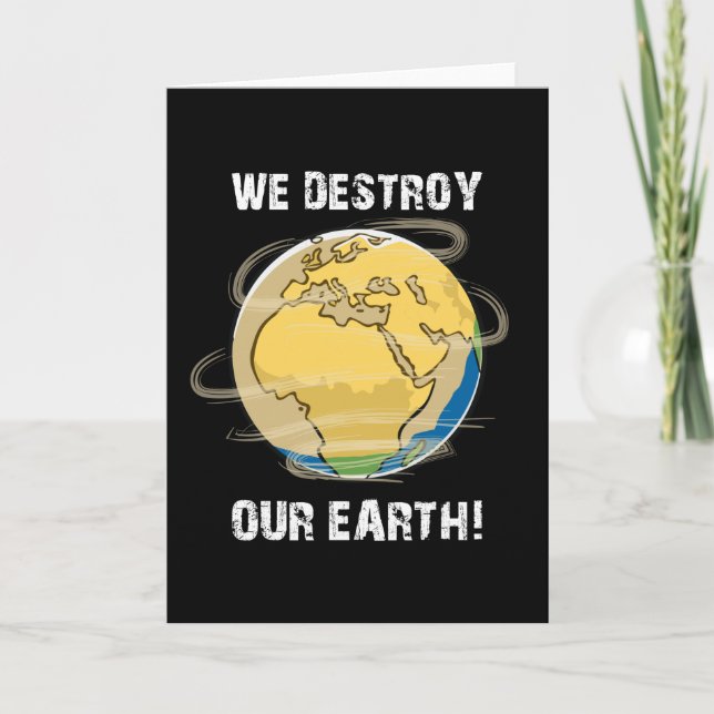 Climate Change Future CO2 Planet Earth Gift Idea Card (Front)