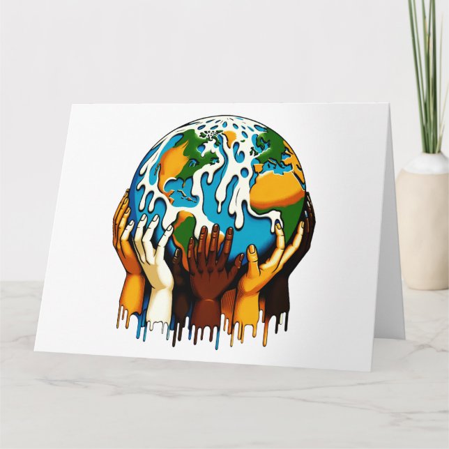 Climate Change Global Unity Earth Design Card (Front)