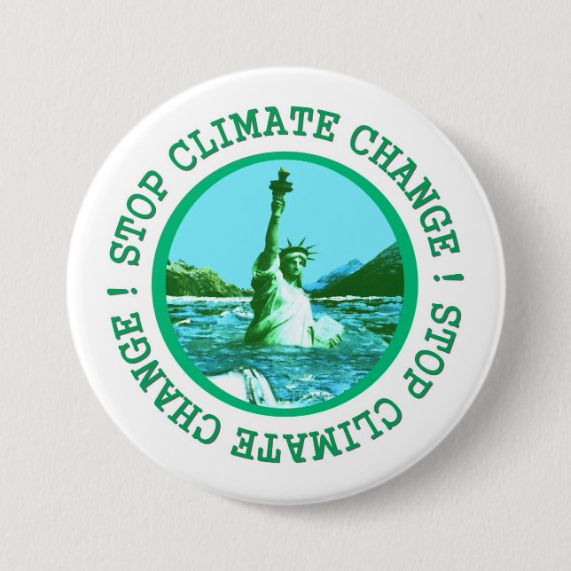 Climate Change Global Warming 3 Inch Round Button (Front)