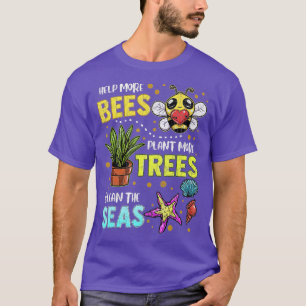 Climate Change Global Warming Earth Day Bees Trees T-Shirt