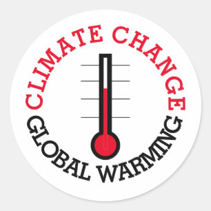 Climate Change Global Warming temperature metre Classic Round Sticker