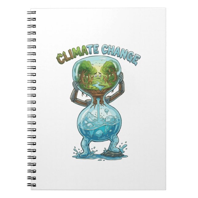 Climate Change Hourglass — Nature & Ice Melting Ea Notebook (Front)