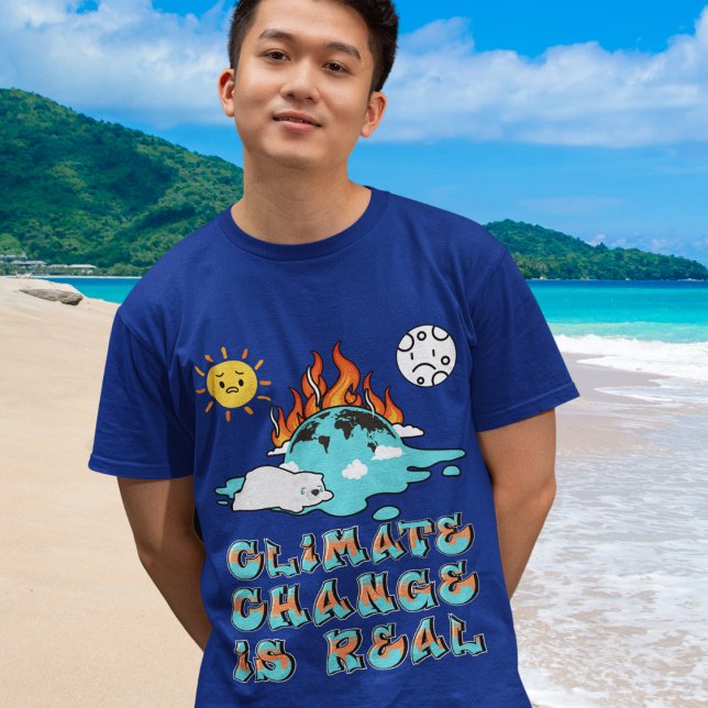 Climate Change Is Real Earth Fire Global Warming T-Shirt (Creator Uploaded)