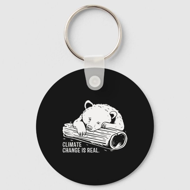 Climate Change Is Real Environmental Awareness Bea Keychain (Front)