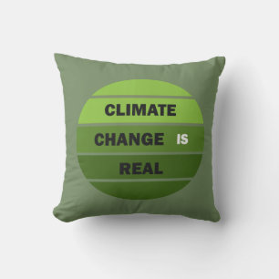 Climate change is real environmental awareness throw pillow