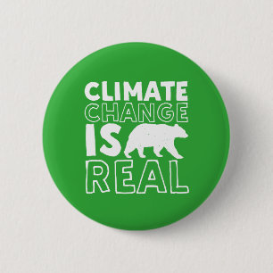 Climate Change Is Real Global Warming Polar Bear 2 Inch Round Button