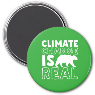 Climate Change Is Real Global Warming Polar Bear Magnet