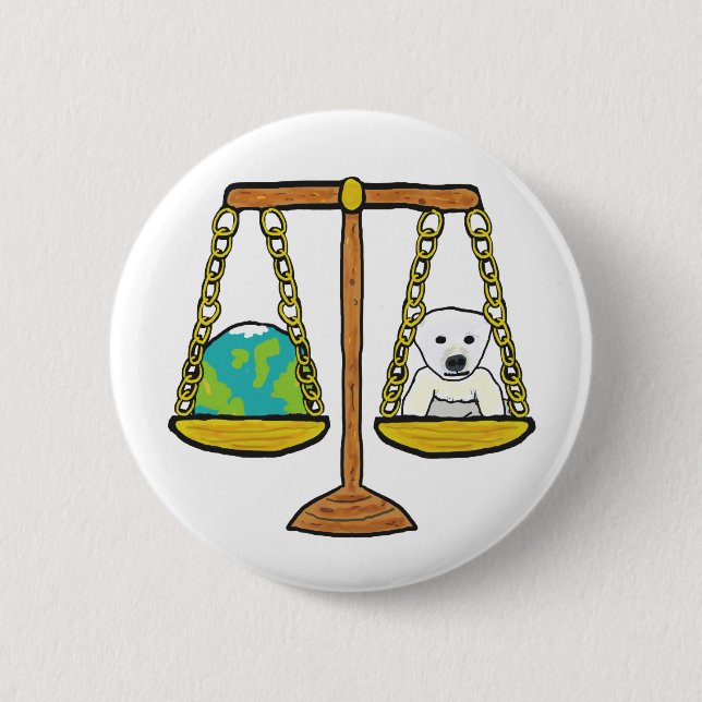 Climate Change Justice 2 Inch Round Button (Front)