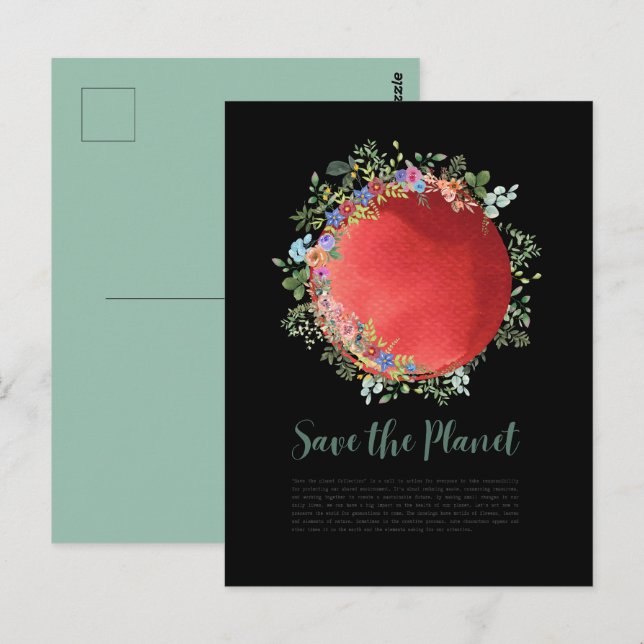 Climate Change Save the Planet, Earth Day Everyday Postcard (Front/Back)