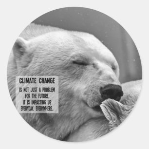 Climate change sticker with polar bear