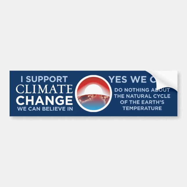 Climate Change-Yes We Can Obama Joke BumperSticker Bumper Sticker (Front)