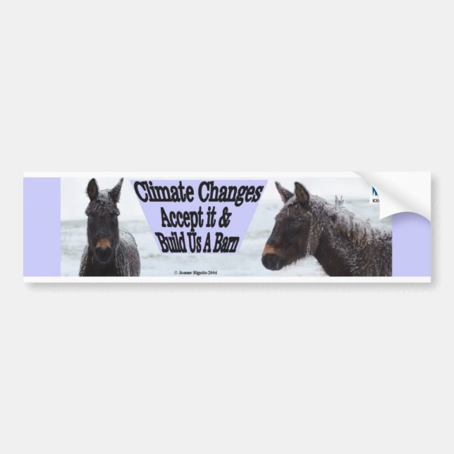 Climate changes - mules in snow bumper sticker (Front)