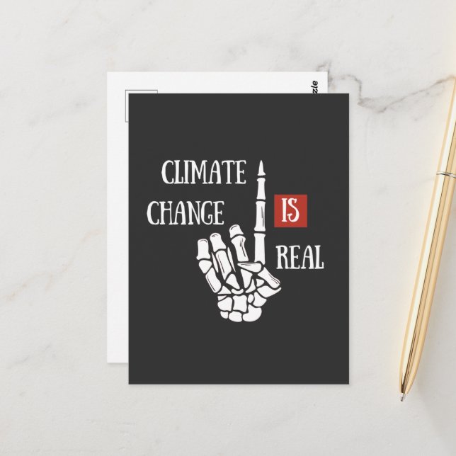 Climate chenge is real environmental awarness postcard (Front/Back In Situ)
