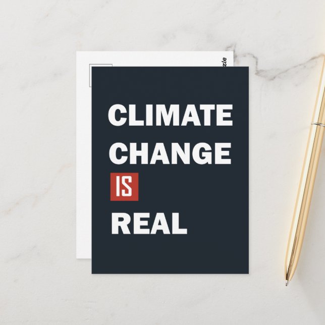 Climate chenge is real environmental awarness postcard (Front/Back In Situ)