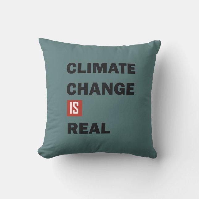 Climate chenge is real environmental awarness throw pillow (Front)