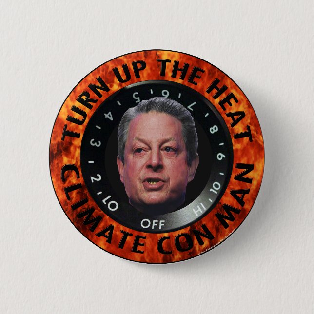 Climate Con Man 2 Inch Round Button (Front)