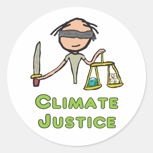 Climate Justice Classic Round Sticker (Front)