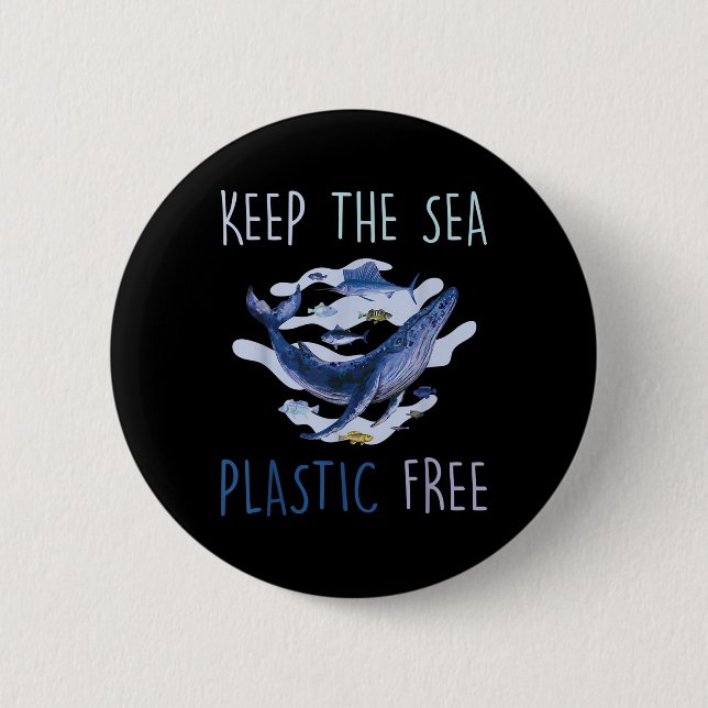 Climate Protection Whale Environmental Protection  2 Inch Round Button (Front)